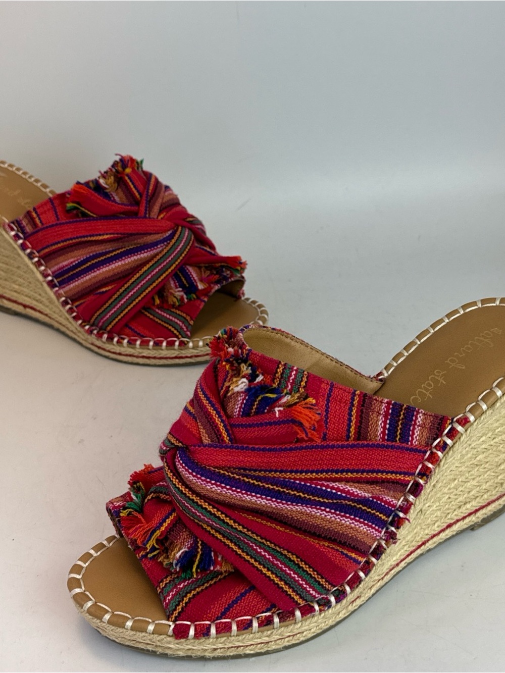 Altar’d State Hesper Espadrille Wedge Sandals Sz 10 Boho Multicolor Striped Slid